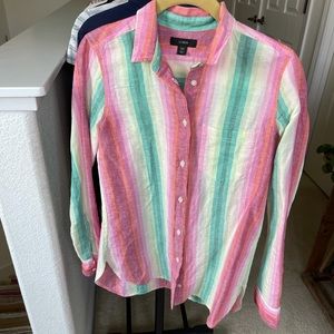 J.Crew linen button up top.
